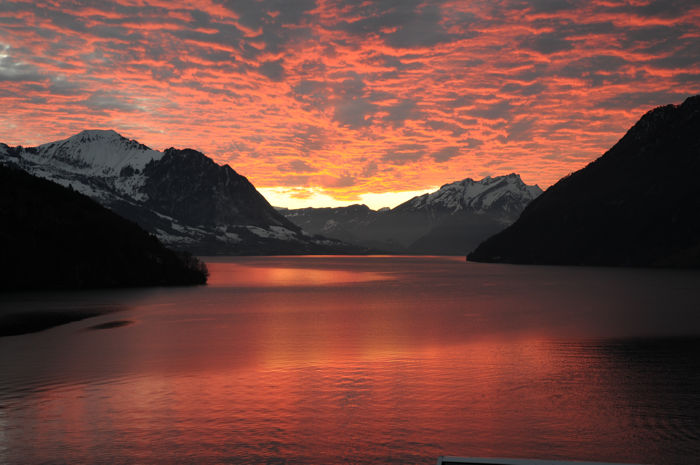 Sonnenuntergang Brunnen